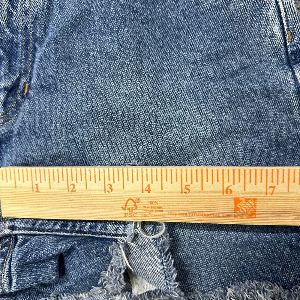 Tommy Hilfiger Denim Shorts Womens Size 6 Blue Cotton Lemon Raw Frayed Hem